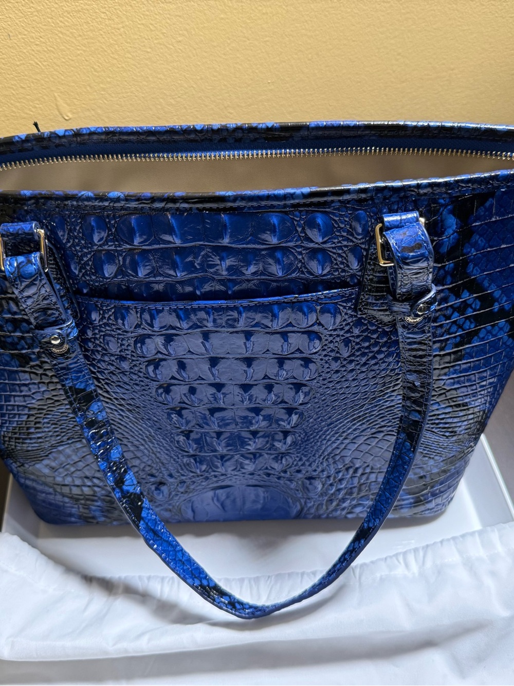 Brahmin Medium Asher Blue Viper Ombre Melbourne Genuine Leather NWT - Picture 5 of 16